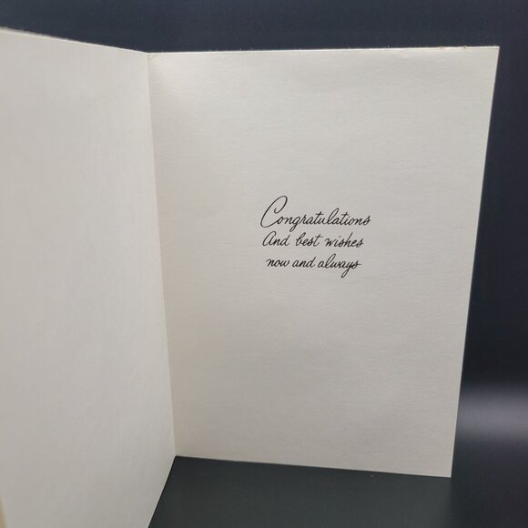 Vintage Best Wishes Wedding Card Envelope White with Purple Rose Bloom Unused - Picture 3 of 7